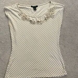 White House Black market cream and tan top